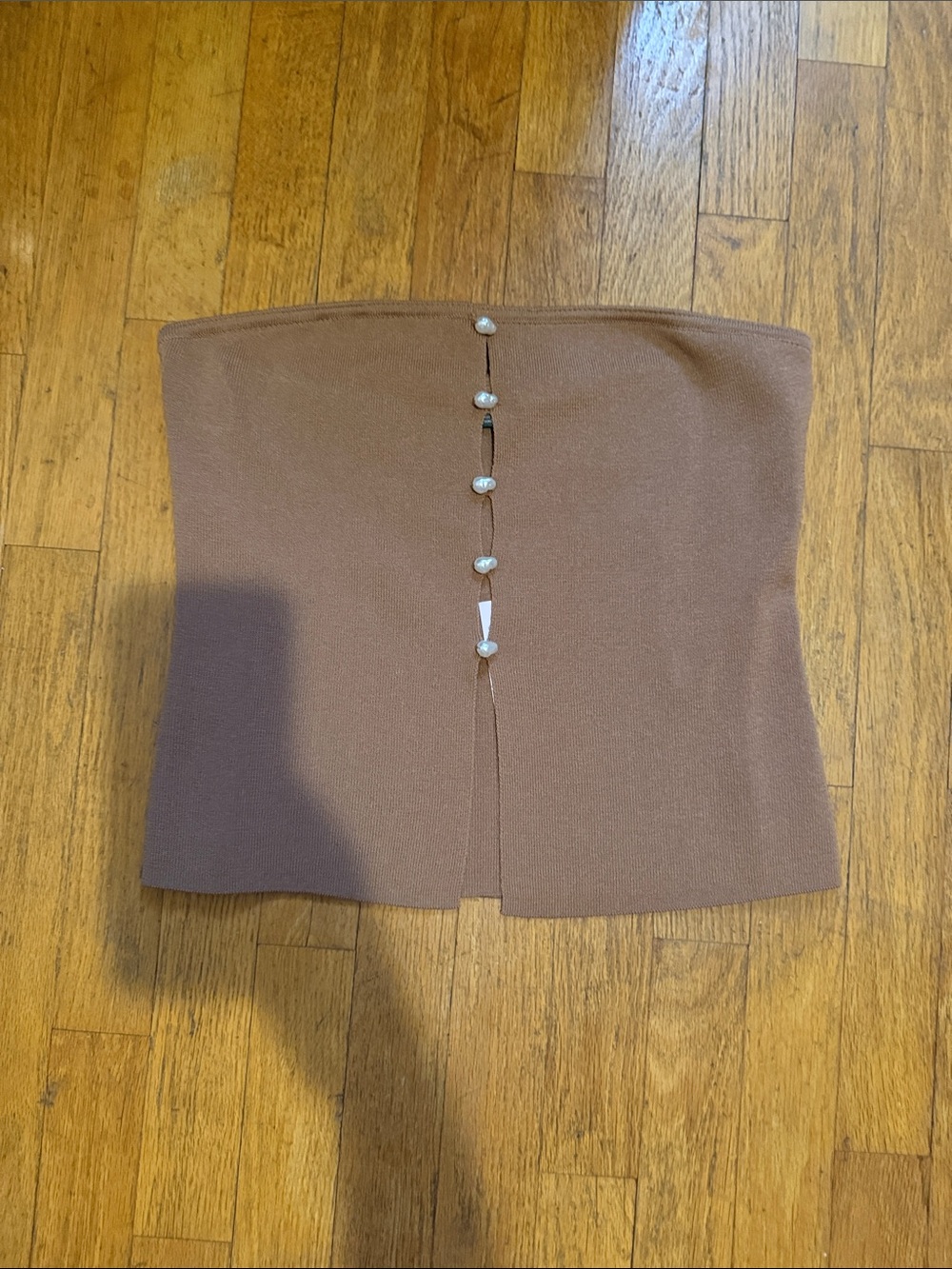 wild fable Ribbed Strapless Knit Tube Top - Brown